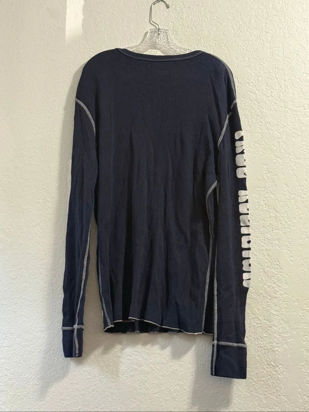 Mens True Religion Waffle knit long sleeved shirt XXL 2x Cotton Thermal Crew